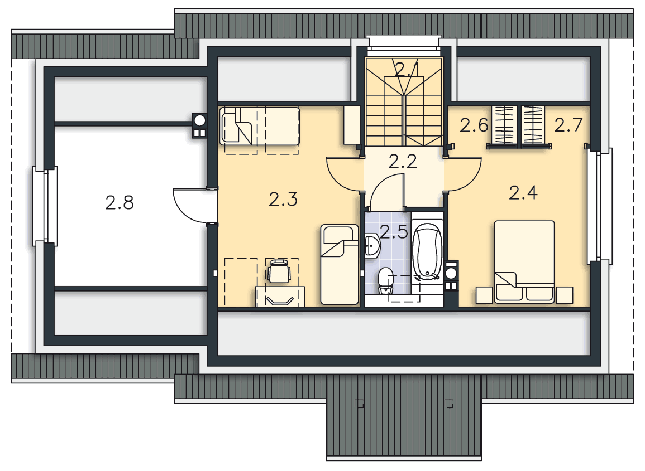 Rzut poddasza POW. 60,2 m²