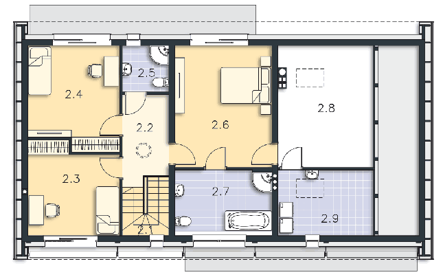 Rzut poddasza POW. 101,4 m²