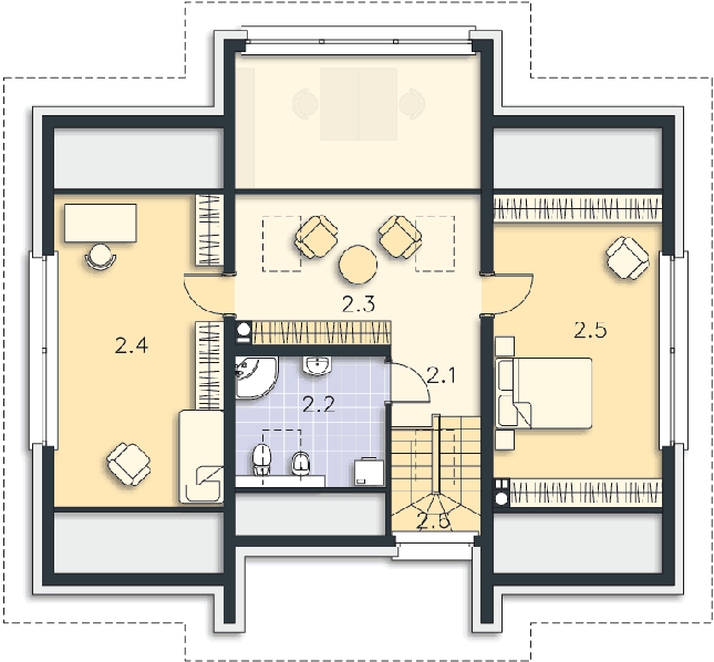 Rzut poddasza POW. 78,4 m²