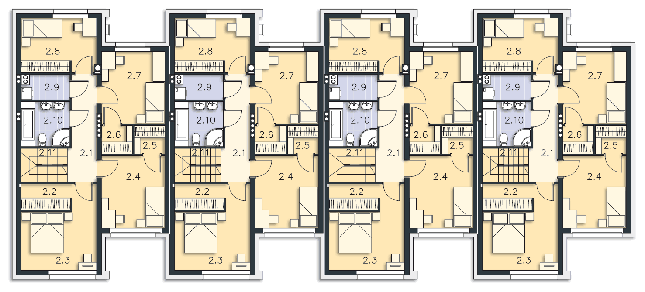Rzut piętra POW. 71,2 m²
