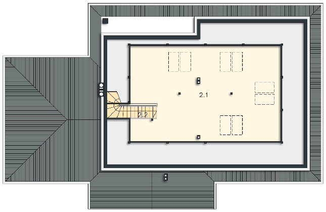 Rzut poddasza POW. 78,2 m²