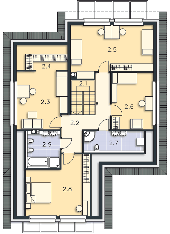 Rzut poddasza POW. 120,5 m²
