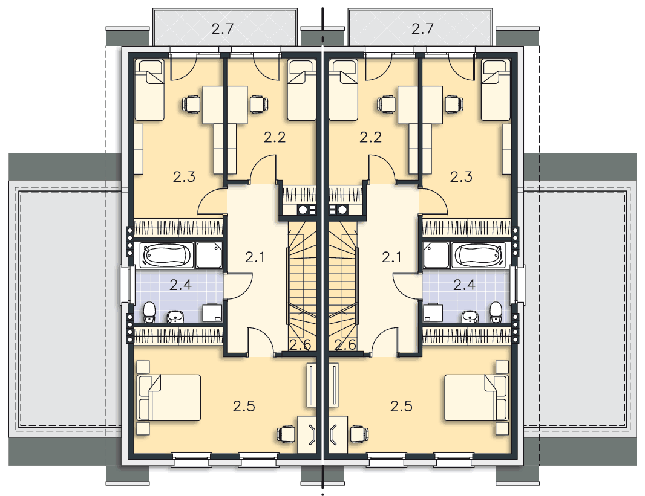 Rzut poddasza POW. 74,9 m²