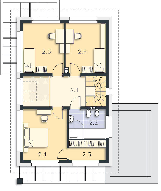Rzut poddasza POW. 68,9 m²