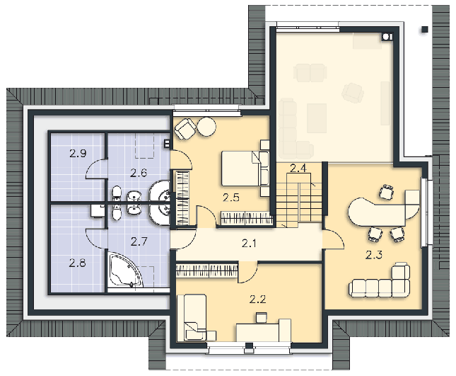 Rzut poddasza POW. 110,3 m²