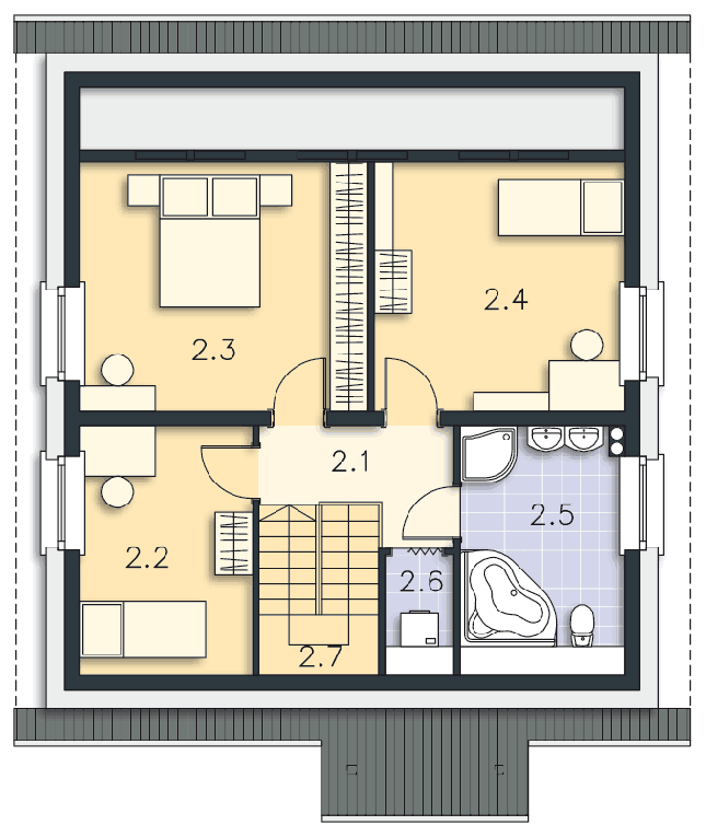 Rzut poddasza POW. 62,5 m²
