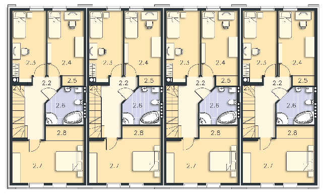 Rzut piętra POW. 67,1 m²