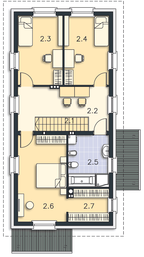 Rzut piętra POW. 78,6 m²