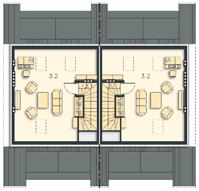 Rzut poddasza POW. 42,1 m²