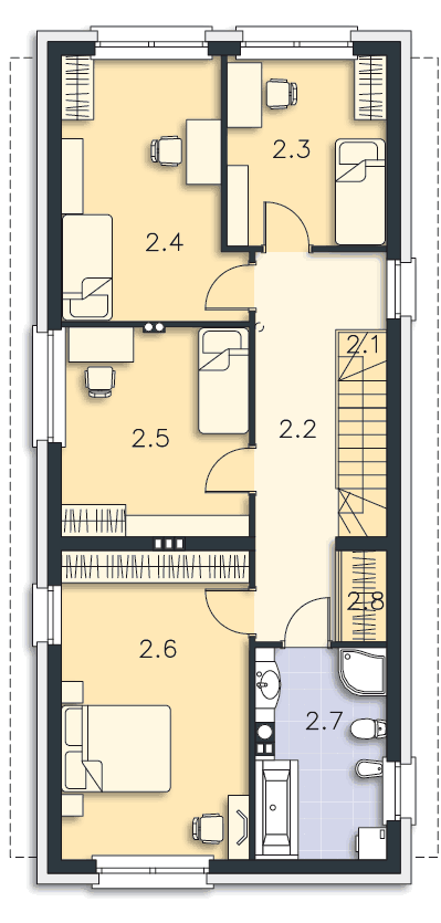 Rzut piętra POW. 86,0 m²