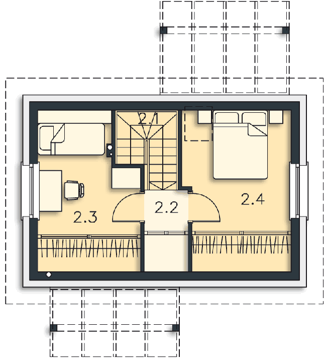Rzut poddasza POW. 34,1 m²