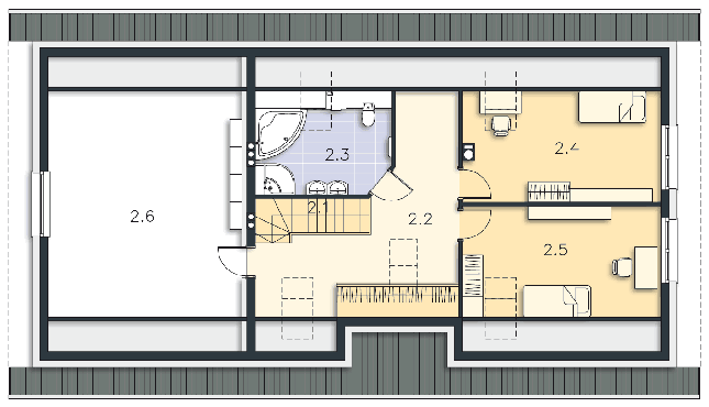 Rzut poddasza POW. 111,6 m²