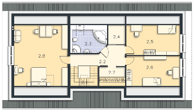 Rzut poddasza POW. 110,5 m²