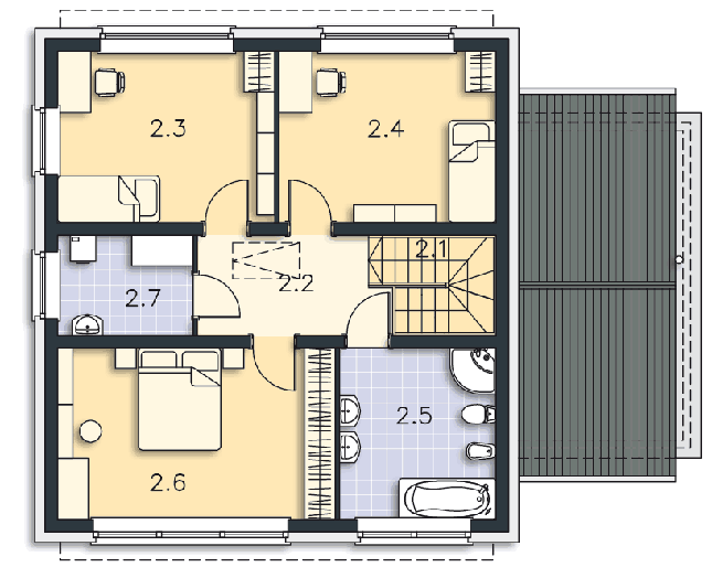 Rzut parteru POW. 72,7 m²
