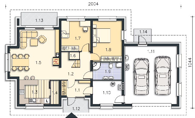 Rzut parteru POW. 137,5 m²