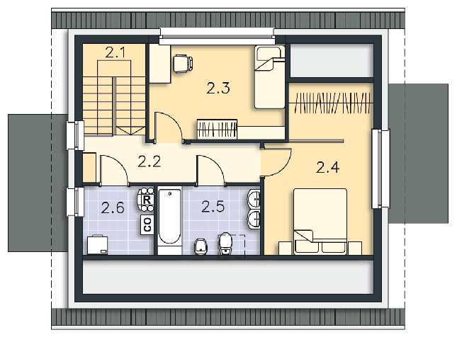 Rzut poddasza POW. 50,6 m²
