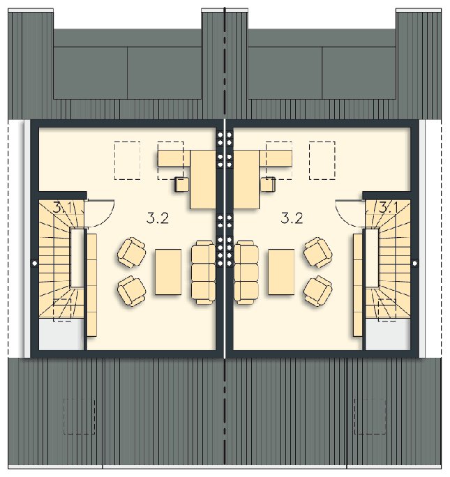 Rzut poddasza POW. 34,5 m²