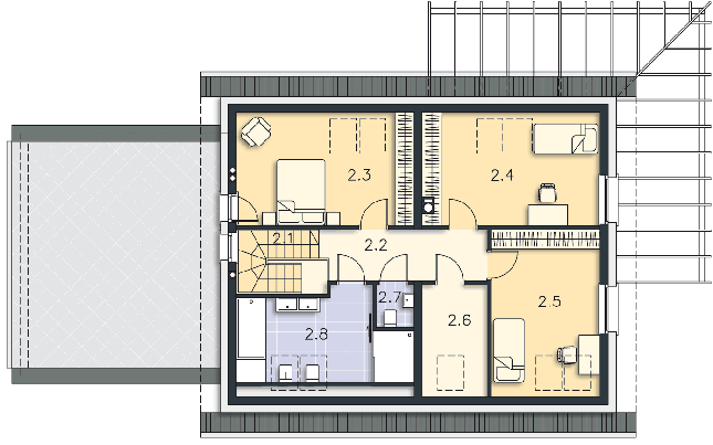 Rzut poddasza POW. 90,1 m²