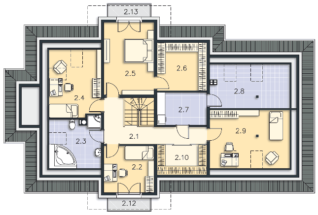 Rzut poddasza POW. 143,2 m²