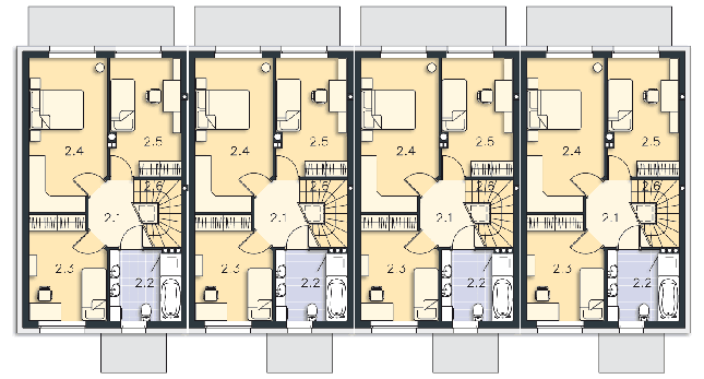 Rzut piętra POW. 54,2 m²