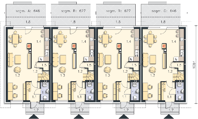 Rzut parteru POW. 53,0 m²