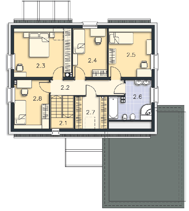 Rzut poddasza POW. 82,7 m²