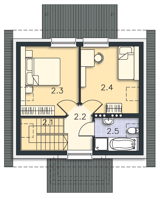 Rzut poddasza POW. 40,9 m²