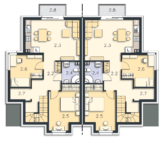 Rzut poddasza POW. 68,9 m²