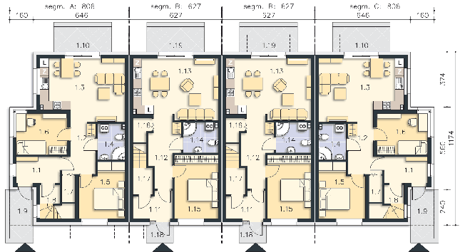 Rzut parteru POW. 119,5 m²