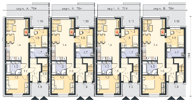 Rzut parteru POW. 67,1 m²