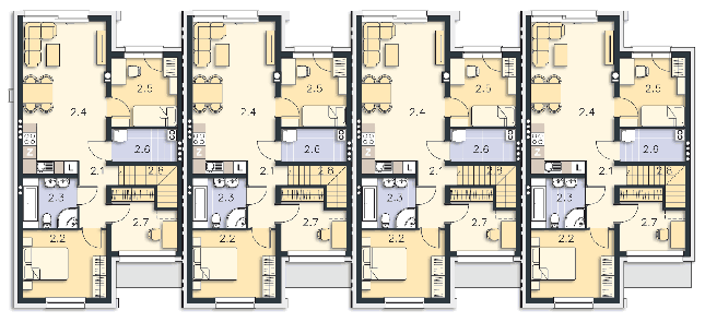 Rzut piętra POW. 70,8 m²