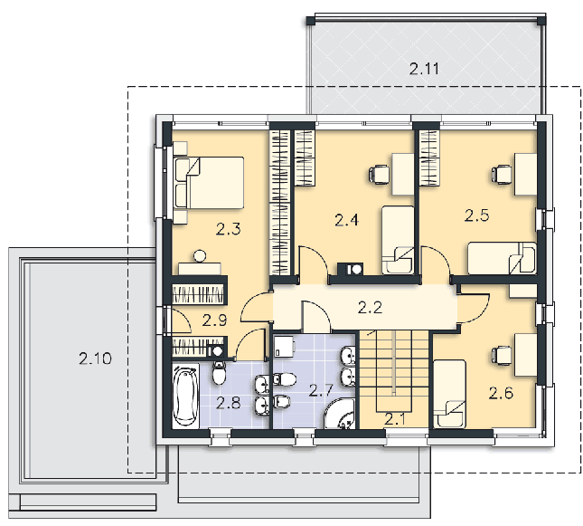 Rzut piętra POW. 100,3 m²