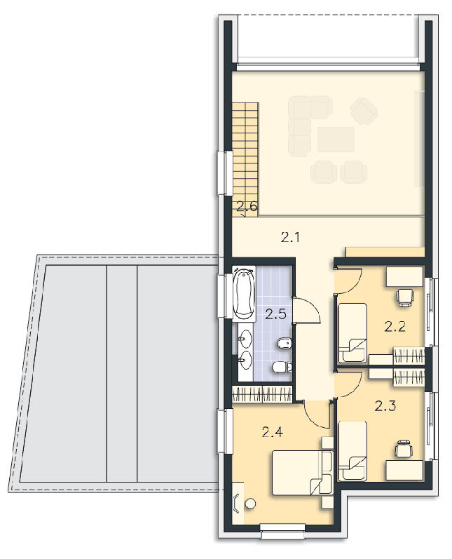 Rzut piętra POW. 60,1 m²