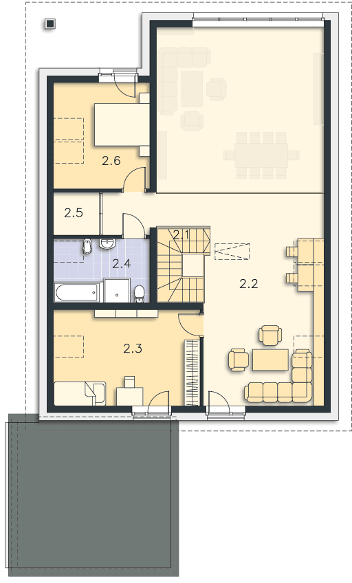 Rzut poddasza POW. 93,4 m²