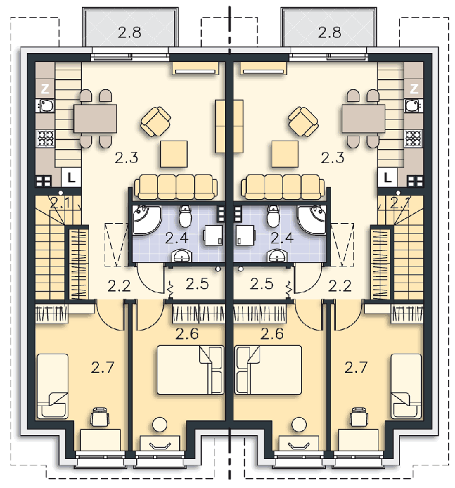 Rzut poddasza POW. 64,7 m²