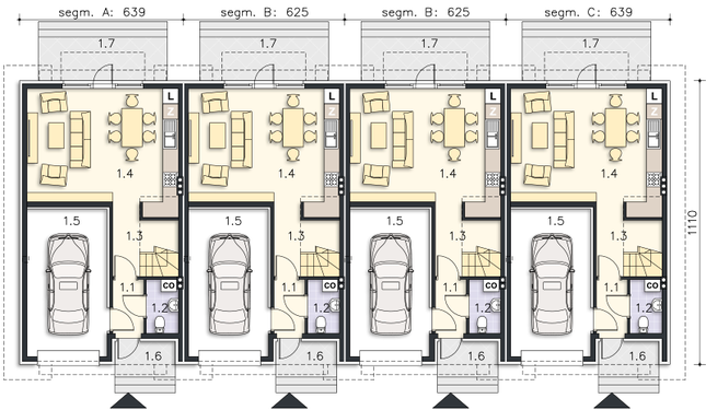 Rzut parteru POW. 55,6 m²