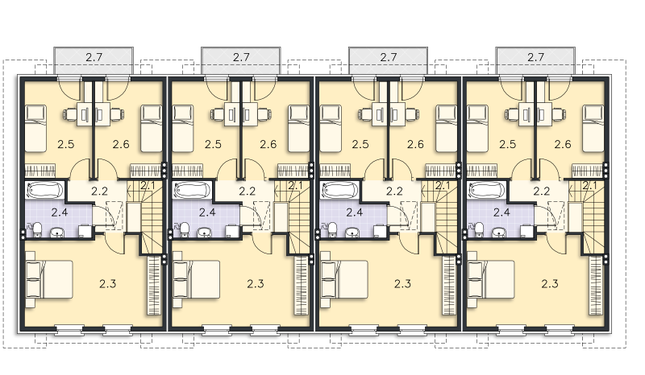 Rzut poddasza POW. 62,2 m²