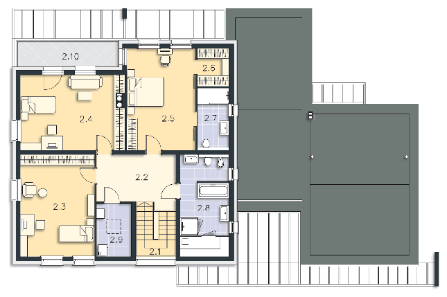 Rzut piętra POW. 128,4 m²