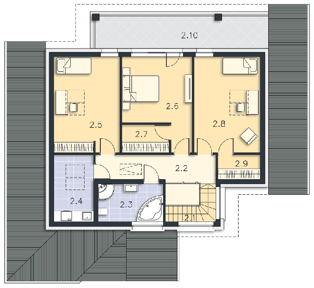 Rzut poddasza POW. 118,3 m²