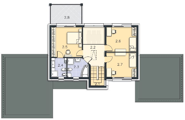 Rzut piętra POW. 83,0 m²