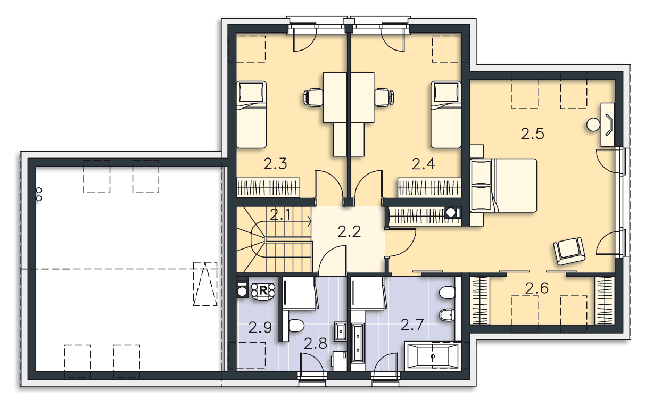 Rzut poddasza POW. 95,5 m²