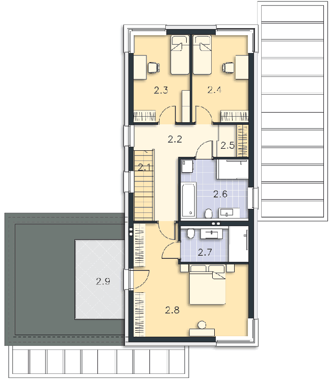 Rzut piętra POW. 82,2 m²
