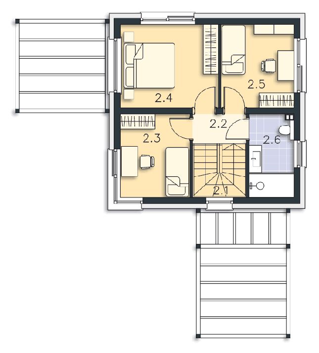 Rzut piętra POW. 44,2 m²