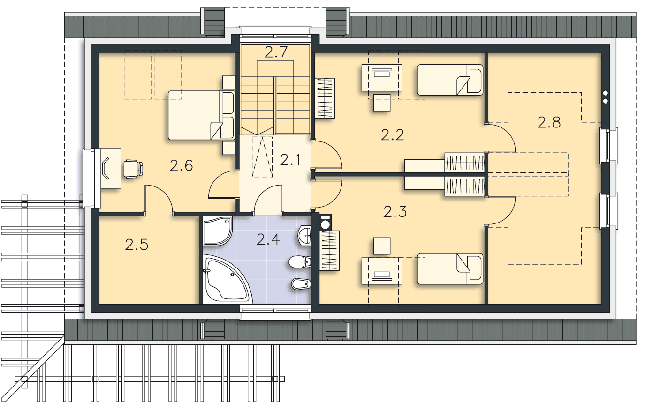 Rzut poddasza POW. 109,6 m²