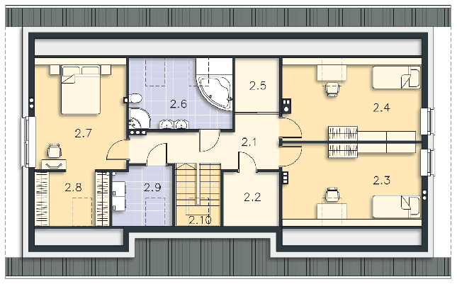 Rzut poddasza POW. 106,1 m²
