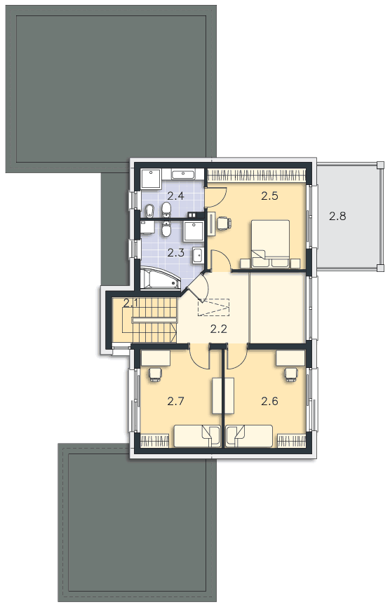Rzut piętra POW. 83,0 m²