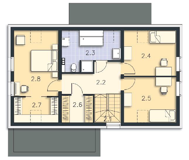 Rzut poddasza POW. 80,7 m²