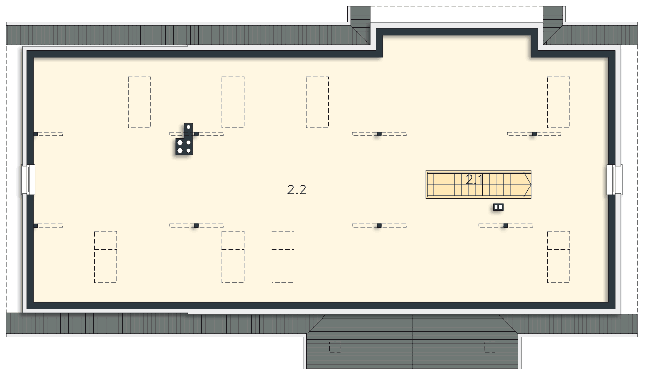 Rzut strychu: do indywidualnej adaptacji POW. 186,6 m²