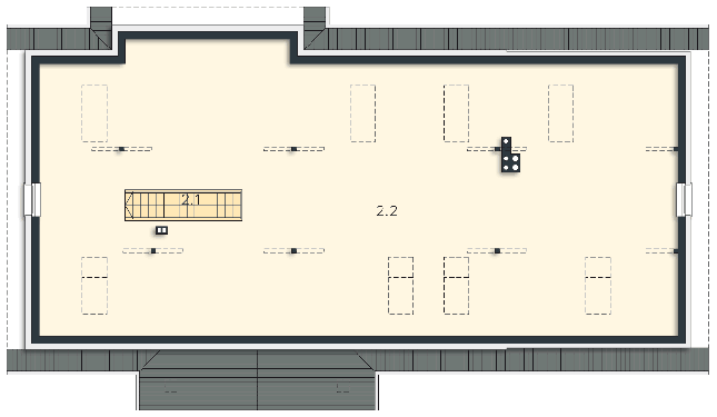 Rzut strychu lustro: do indywidualnej adaptacji POW. 186,6 m²