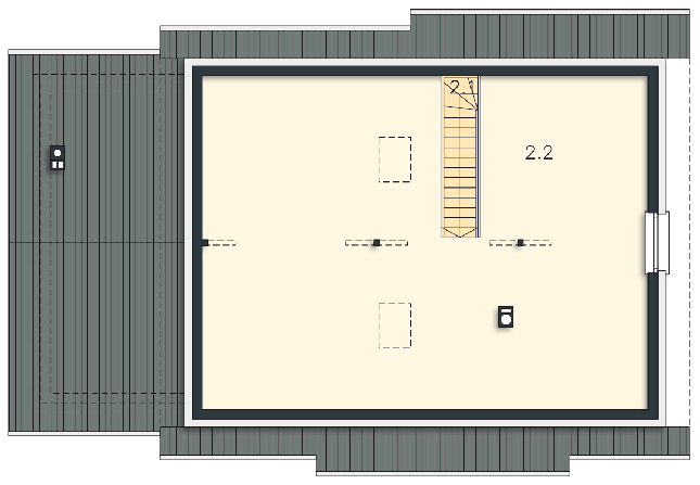 Rzut poddasza: do indywidualnej adaptacji POW. 74,9 m²